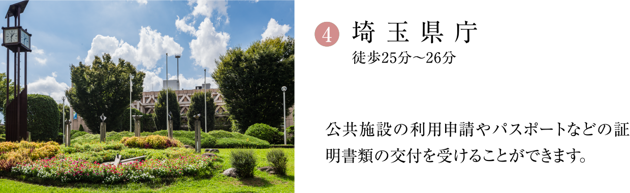 (4)埼玉県庁（徒歩25分〜26分）